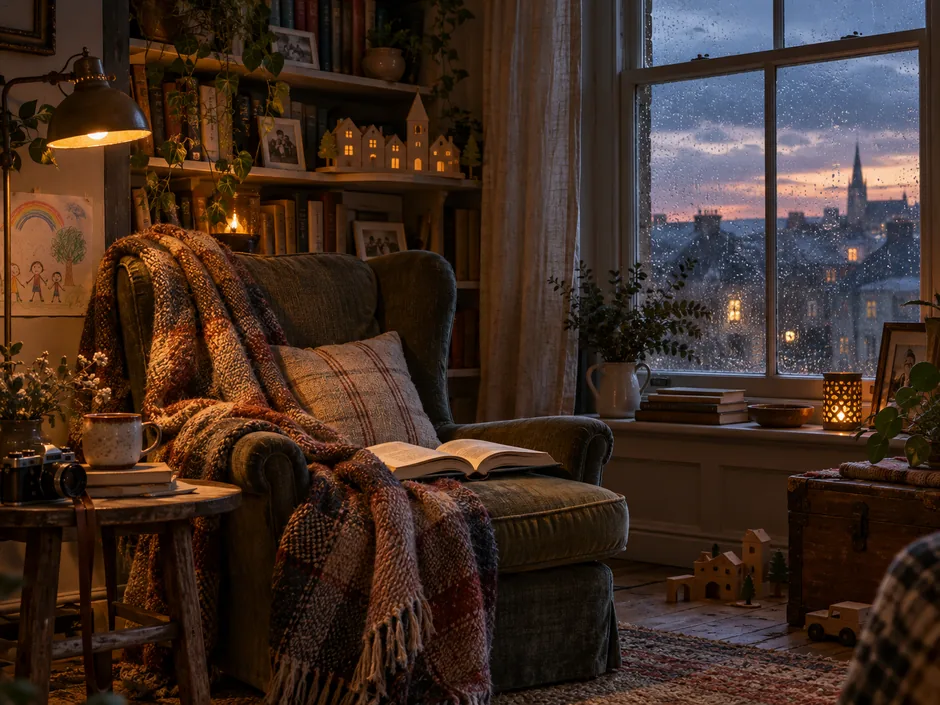 A chair beside the rain